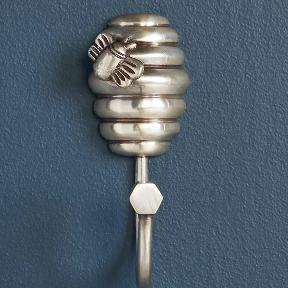 Anthropologie New Bath Silver Bee Wall Hook Sold Out